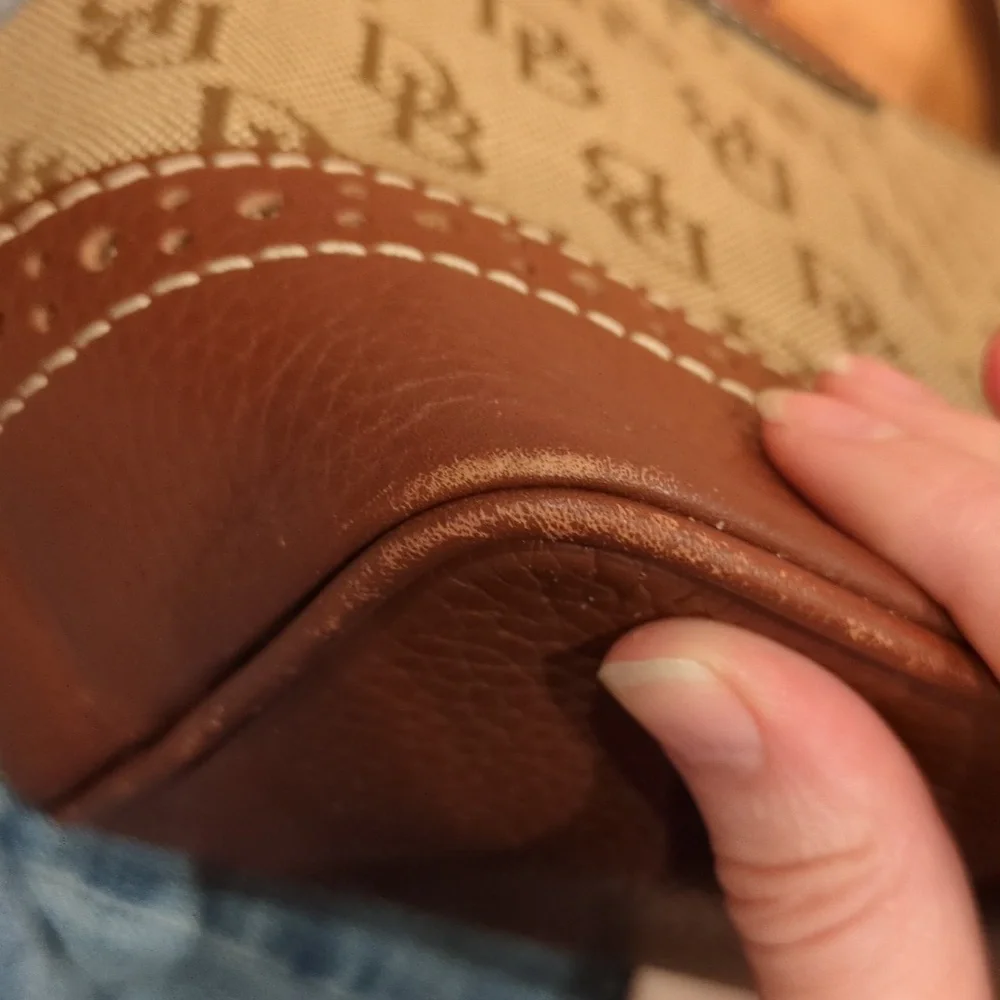 Dooney & Bourke  GUC Canvas Monogram Brown Tote Purse COA & Registration Card - Picture 15 of 15